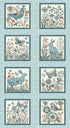 Fabric Henry Glass Pale Blue Norwegian Forest 24" Forest Blocks Panel 3551B-17