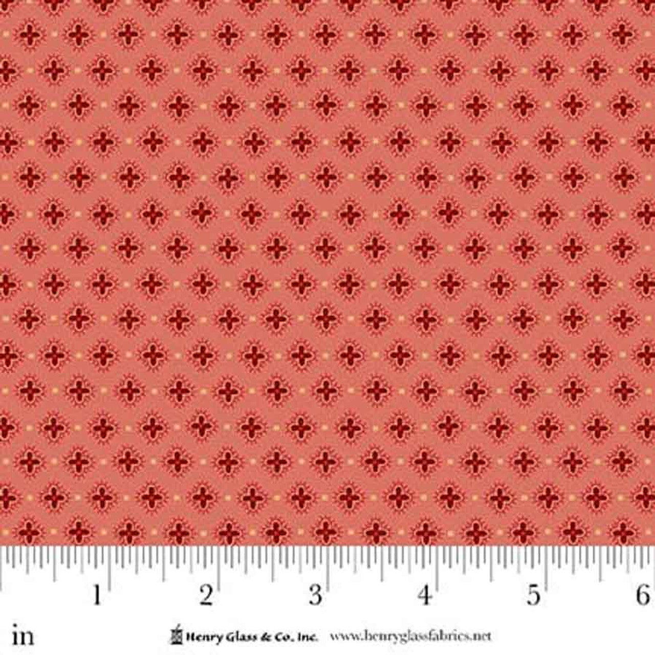 Fabric Henry Glass Pink Hibiscus Love Struck by the Quarter Yard 2295-22