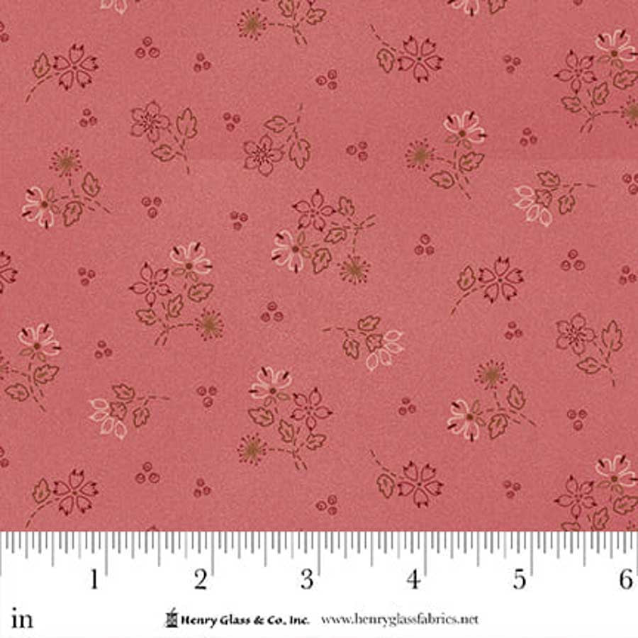 Fabric Henry Glass Pink Stitched Floral Hearth & Home by the Quarter Yard 3612-22