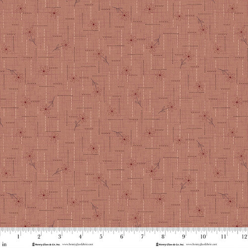 Fabric Henry Glass Pink Texture Flower Toss Simply Charming by the Quarter Yard 3503-22