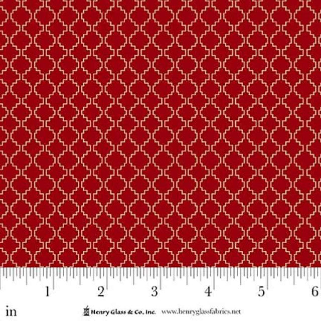 Fabric Henry Glass Red Berry Bucket Love Struck by the Quarter Yard 2297-88