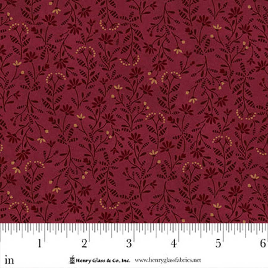 Fabric Henry Glass Red Calico Hearth & Home by the Quarter Yard 3623-88