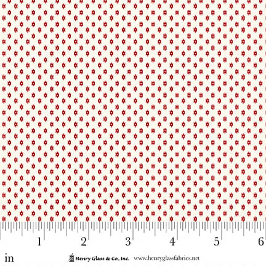 Fabric Henry Glass Red Geometric Seasonal Shirtings by the Quarter Yard 2571-08