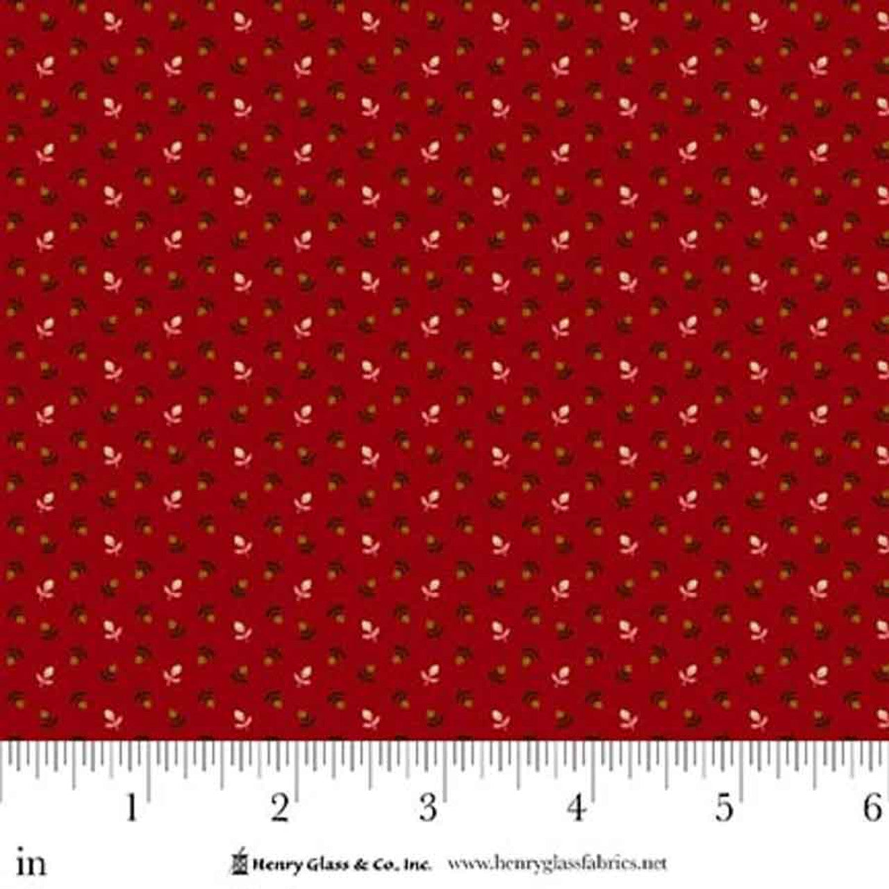 Fabric Henry Glass Red Tulip Toss Love Struck by the Quarter Yard 2286-88