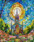 Fabric Henry Glass Stained Glass Church Faith in Full Color 36" Quilting Panel 2188P-74