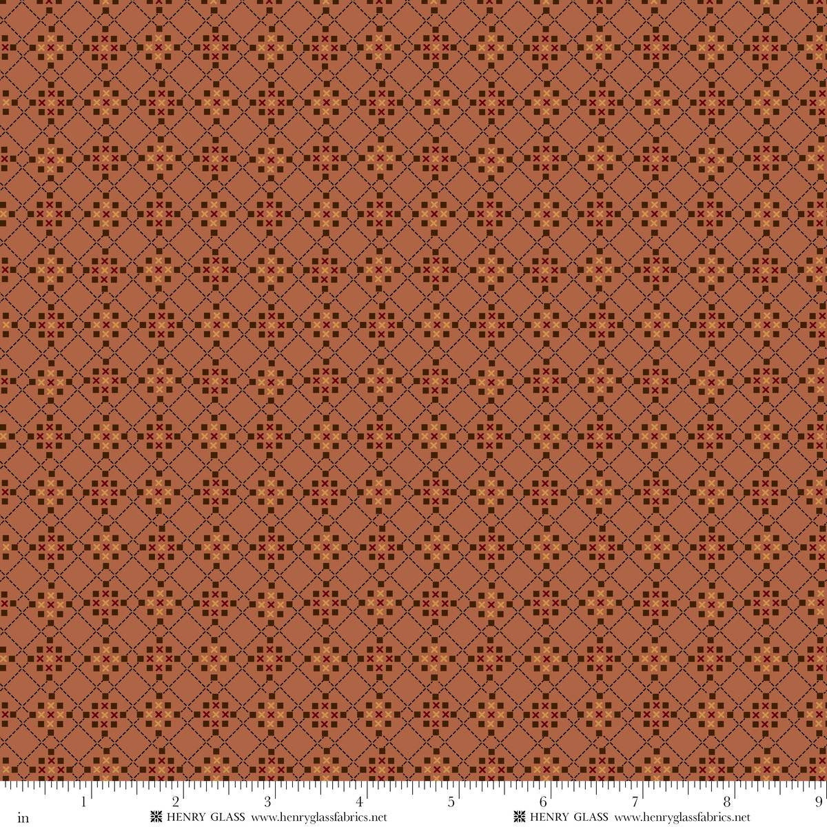 Fabric Henry Glass Terracotta Waffle Weave Harvest Thyme by the Quarter Yard 2460-80
