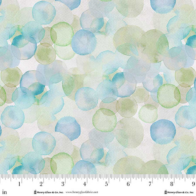 Fabric Henry Glass Turquoise Tiny Bubbles Valley View by the Quarter Yard 2255-71