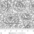 Fabric Henry Glass White Black Peony Monotone Scarlet's Treasure by the Quarter Yard 3644-19
