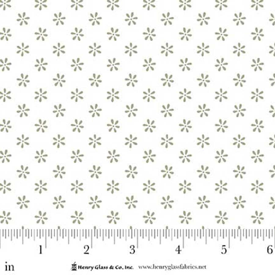 Fabric Henry Glass White on White Little Flowers Friendship Garden by the Quarter Yard 3627-11