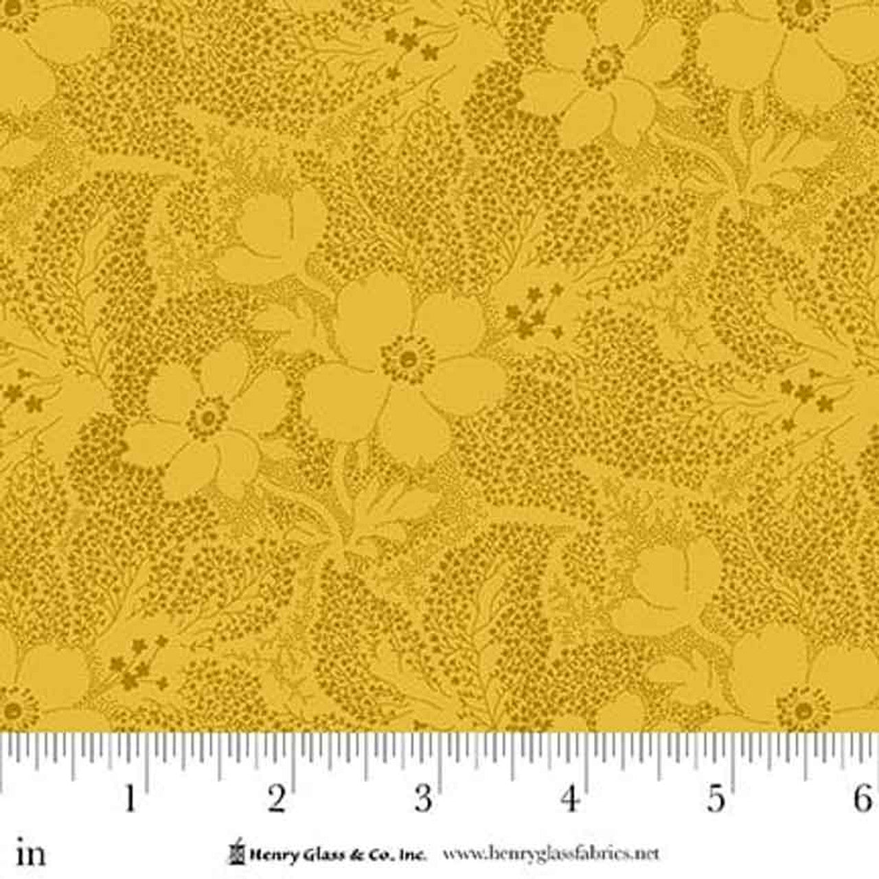 Fabric Henry Glass Yellow Endless Summer Love Struck by the Quarter Yard 2298-44