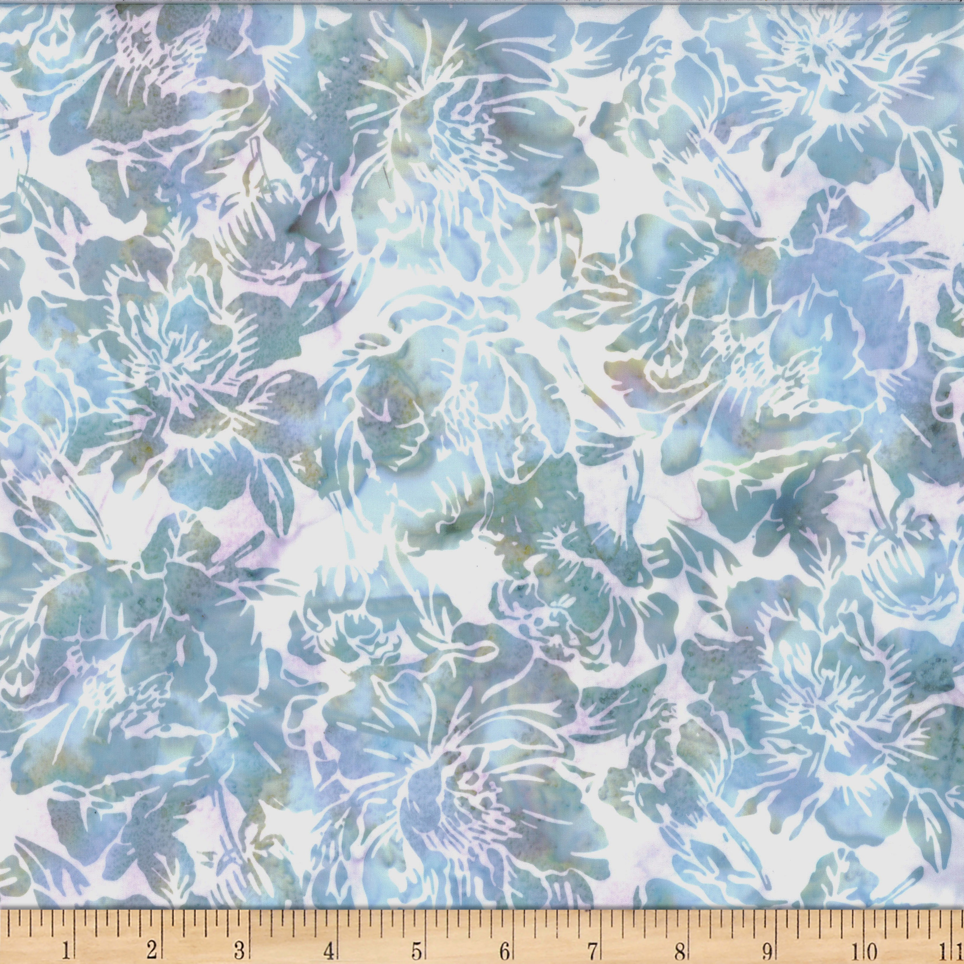 Fabric Hoffman Baby Blue Flower Arctic Bali Batiks by the Quarter Yard X2620-708