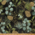 Fabric Hoffman Black/Gold Foliage Ornament Grove Metallic by the Quarter Yard Y7805-4G