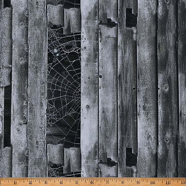 Fabric Hoffman Charcoal Planks and Spiderwebs Moonshade Watch by the Quarter Yard Y5779-55