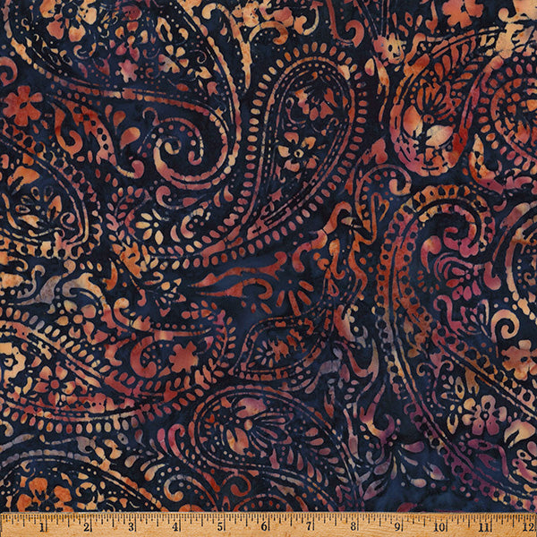 Fabric Hoffman Fall Paisley Clear Skies Bali Batiks by the Quarter Yard X2648-714