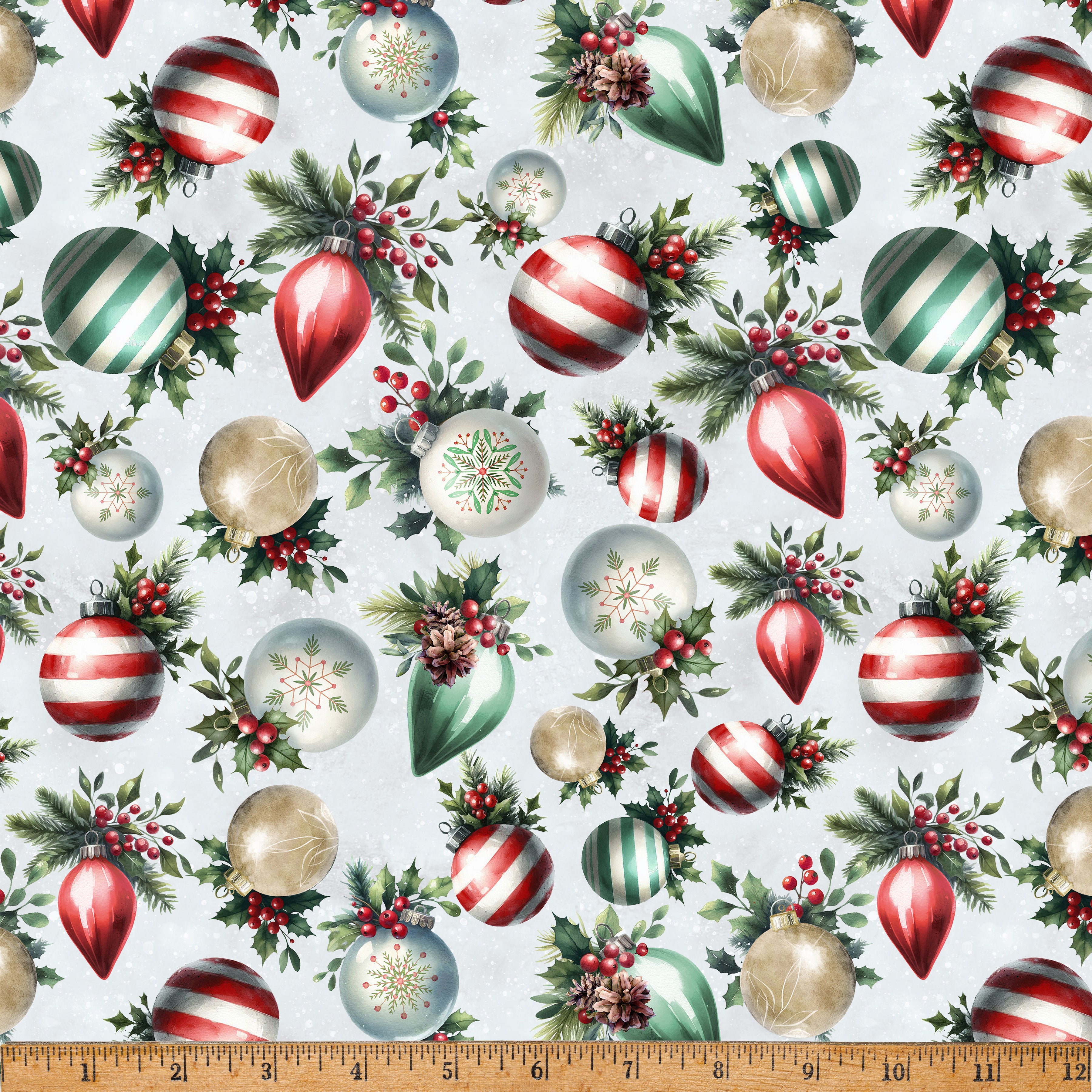 Fabric Hoffman Ice Ornaments Cozy Tidings by the Quarter Yard X5601-176