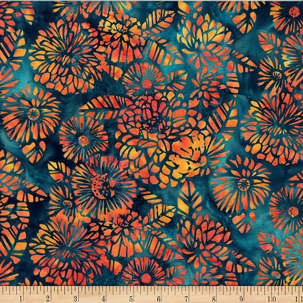 Fabric Hoffman Monarch Floral Monarch Migration Bali Batiks by the Quarter Yard X2638-278