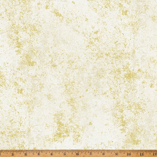 Textured fabric with gold specks on a white background, featuring a ruler at the bottom.