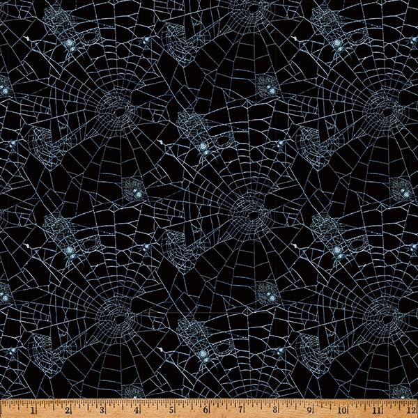 Fabric Hoffman Onyx Spiderwebs Moonshade Watch by the Quarter Yard Y5781-213