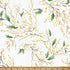 Fabric Hoffman Parchment/Gold Holly Berry Sprigs Christmas Wish Metallic by the Quarter Yard Y7821-134G