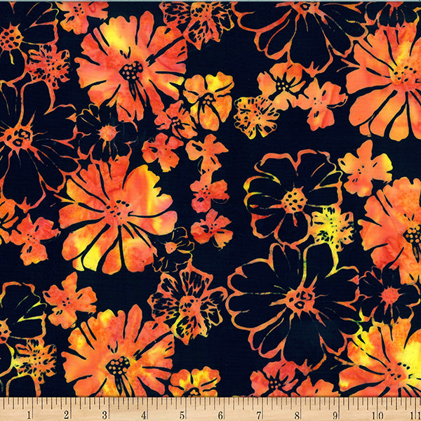 Fabric Hoffman Poppy Monarch Migration Bali Batiks by the Quarter Yard X2634-224