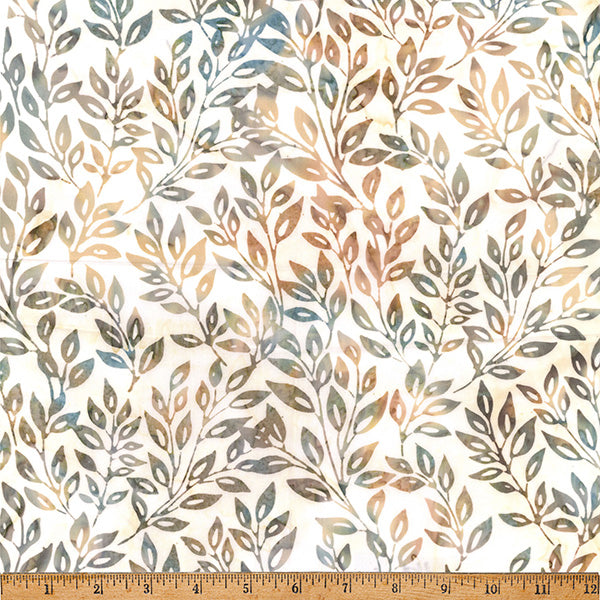 Fabric Hoffman Seaside Vined Leaves Clear Skies Bali Batiks by the Quarter Yard X2661-484