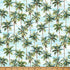Pattern of palm trees on a blue background with a ruler at the bottom for scale.
