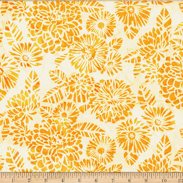 Fabric Hoffman Yellow Monarch Migration Bali Batiks by the Quarter Yard X2638-9
