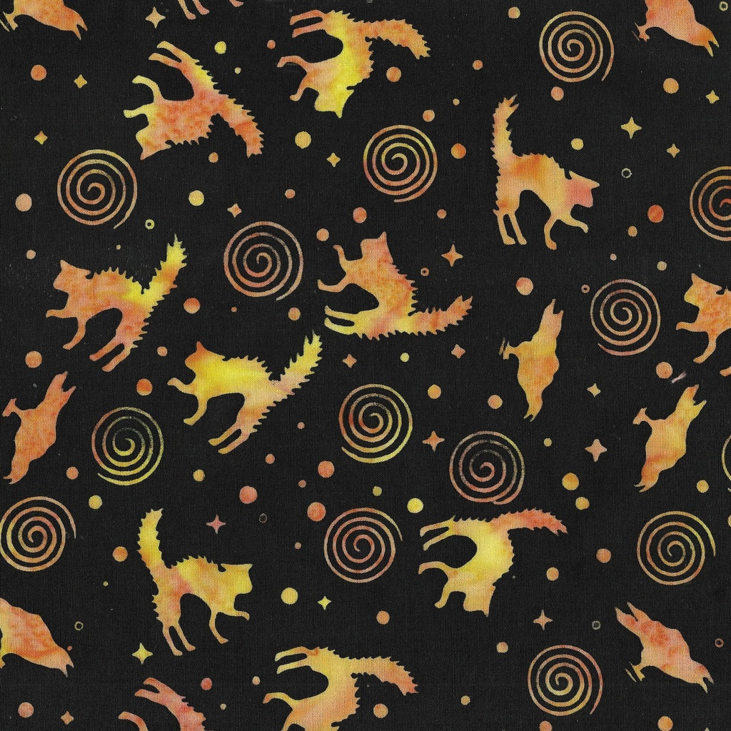Fabric Lumin Black Cats and Ravens Spooktacular Island Batiks by the Quarter Yard 122463702