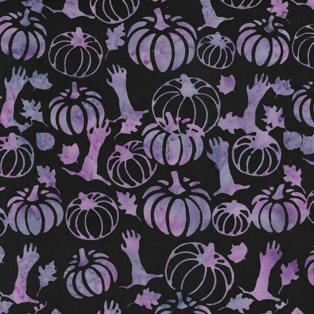 Fabric Lumin Black Hands and Pumpkins Spooktacular Island Batiks by the Quarter Yard 122462795