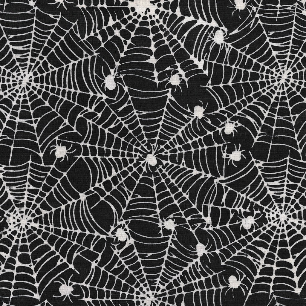Fabric Lumin Black Spider Web Spooktacular Island Batiks by the Quarter Yard 122467707