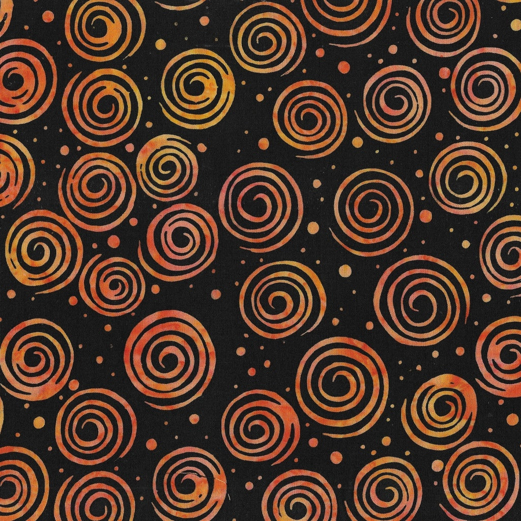 Fabric Lumin Black Spiral Dots Spooktacular Island Batiks by the Quarter Yard 122464795