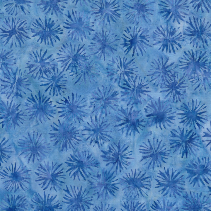 Fabric Lumin Blue Sky Dandelions Colorburst Island Batiks by the Quart ...