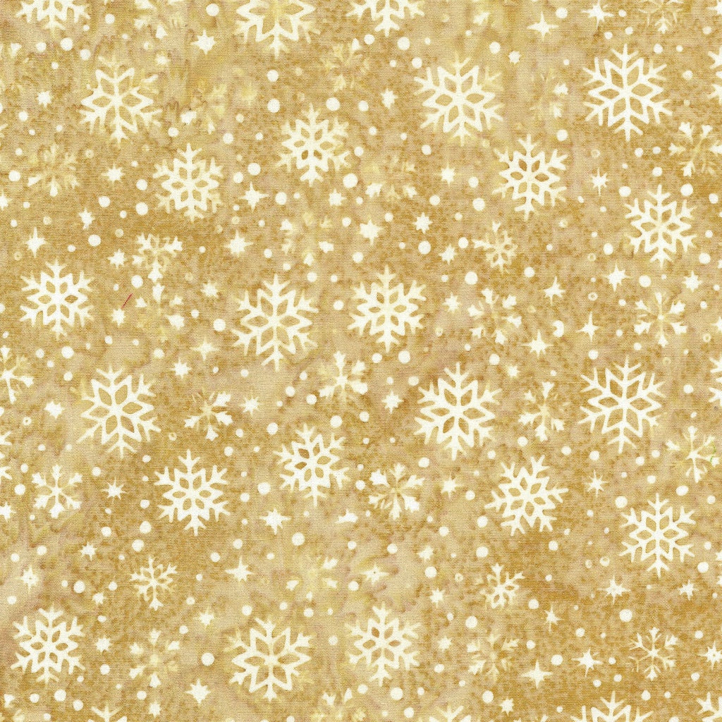 Fabric Lumin Brown Tawny Snowflakes Merry Moments Island Batiks by the Quarter Yard 122401053
