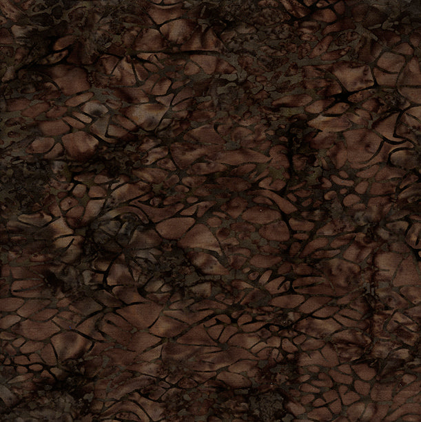 A close-up of a dark brown and black textured pattern with an organic, cracked or marbled surface.