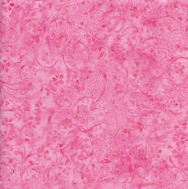 Pink floral patterned fabric swatch