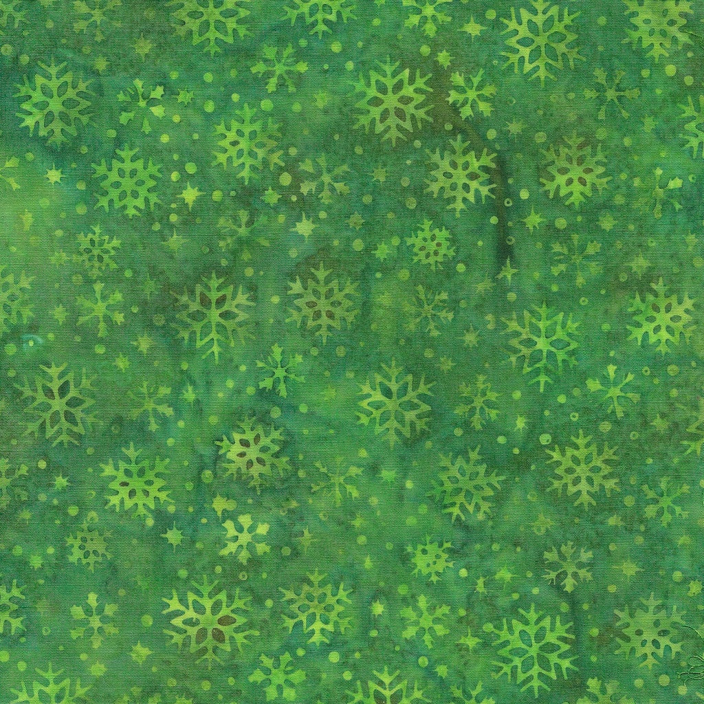 Fabric Lumin Green Frog Snowflakes Merry Moments Island Batiks by the Quarter Yard 122401682