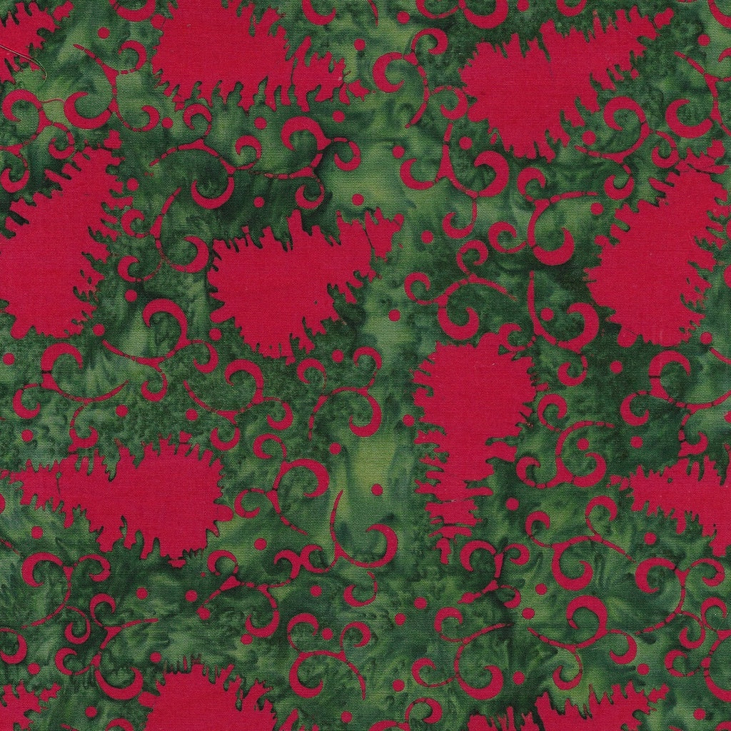 Fabric Lumin Green Hunter Christmas Tree Spirals Merry Moments Island Batiks by the Quarter Yard 122403695