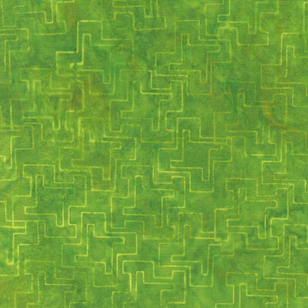Fabric Lumin Green Lemongrass Jabber Maze Jabberwocky Island Batiks by the Quarter Yard 822404630