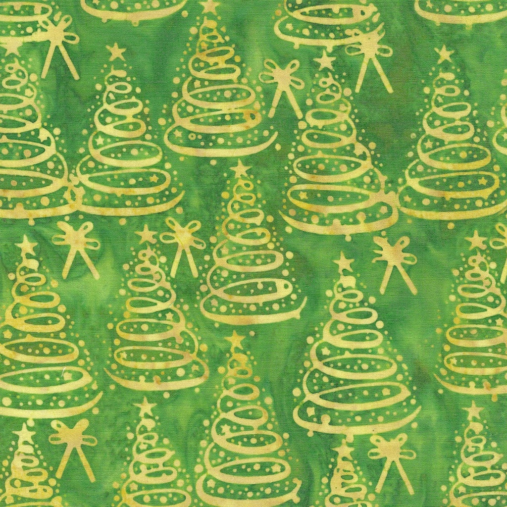 Fabric Lumin Green Pistachio Christmas Trees Merry Moments Island Batiks by the Quarter Yard 122412615