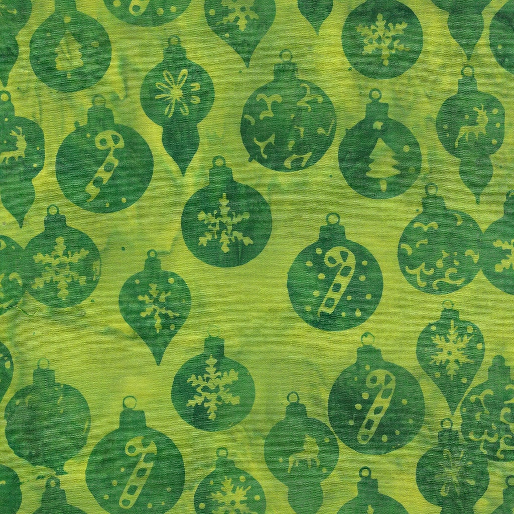 Fabric Lumin Green Pistachio Ornaments Merry Moments Island Batiks by the Quarter Yard 122409615
