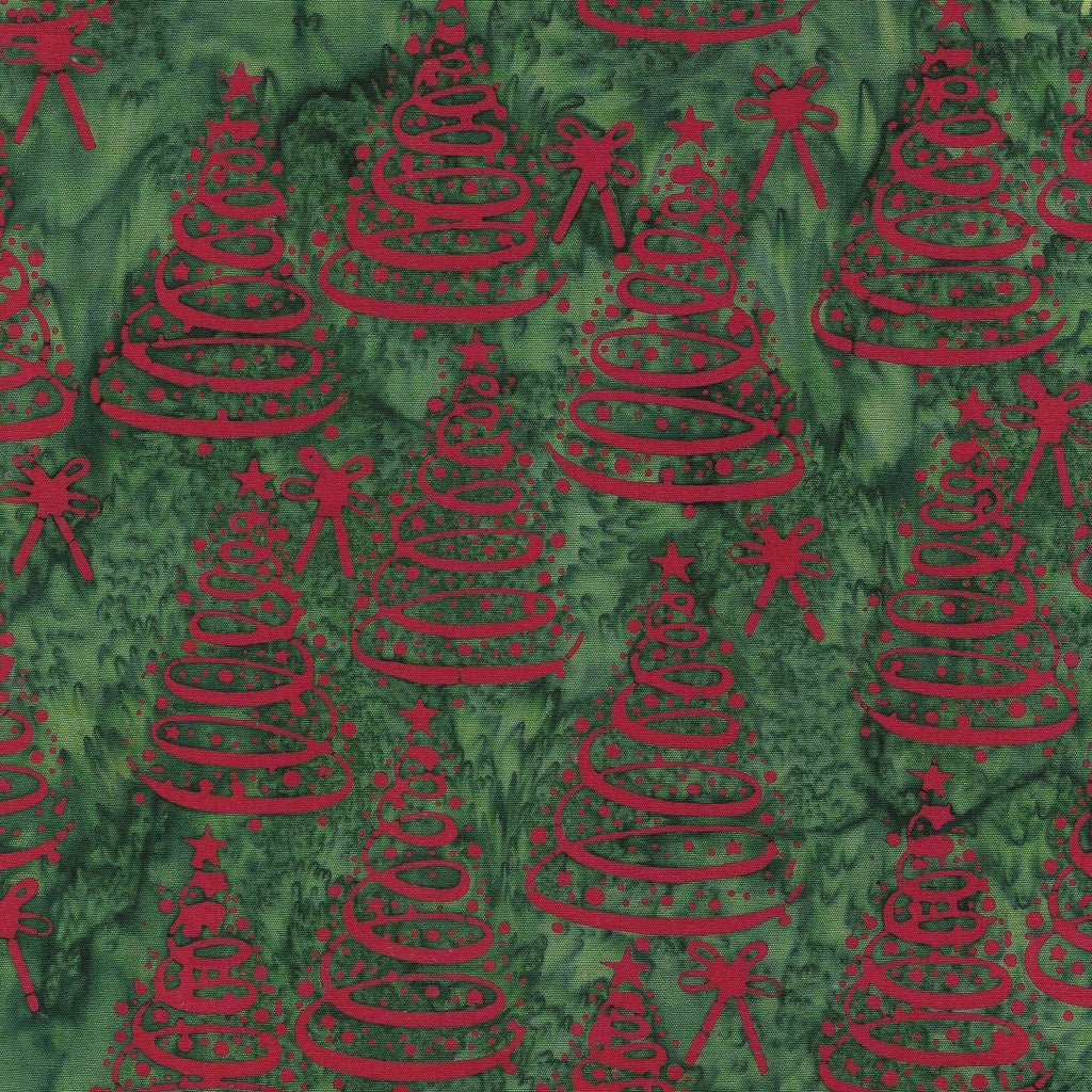 Fabric Lumin Green Spinach Christmas Trees Merry Moments Island Batiks by the Quarter Yard 122412680