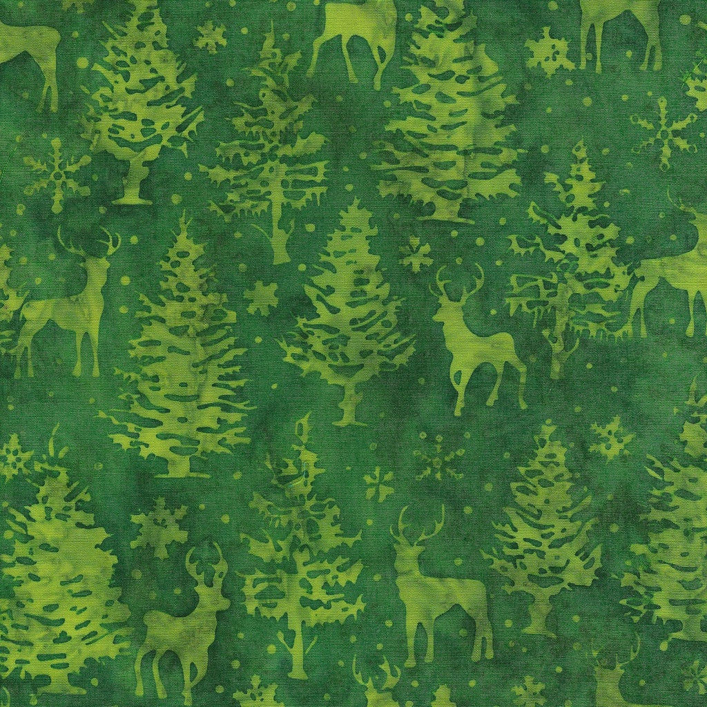 Fabric Lumin Green Spinach Trees and Deer Merry Moments Island Batiks by the Quarter Yard 122407680