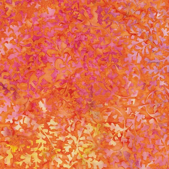 Patterned fabric with orange and pink colors