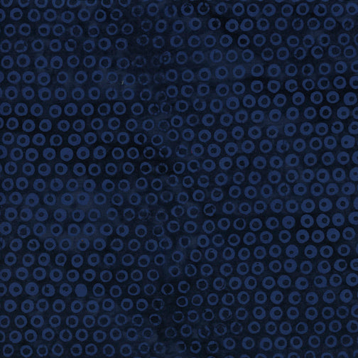 Fabric Lumin Navy Cherio Foundations Blenders Island Batiks by the Quarter Yard BE21-D2