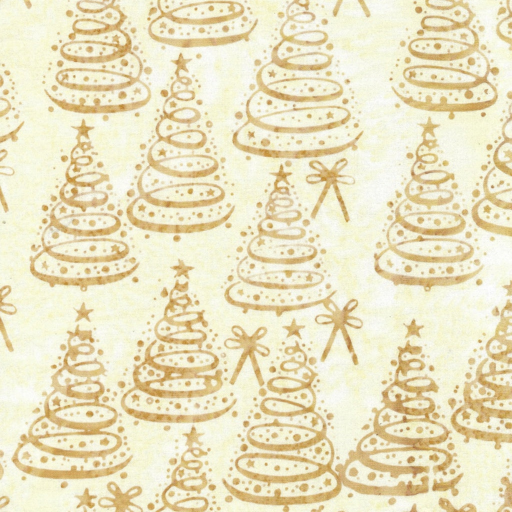Fabric Lumin Neutral Champagne Christmas Trees Merry Moments Island Batiks by the Quarter Yard 122412020