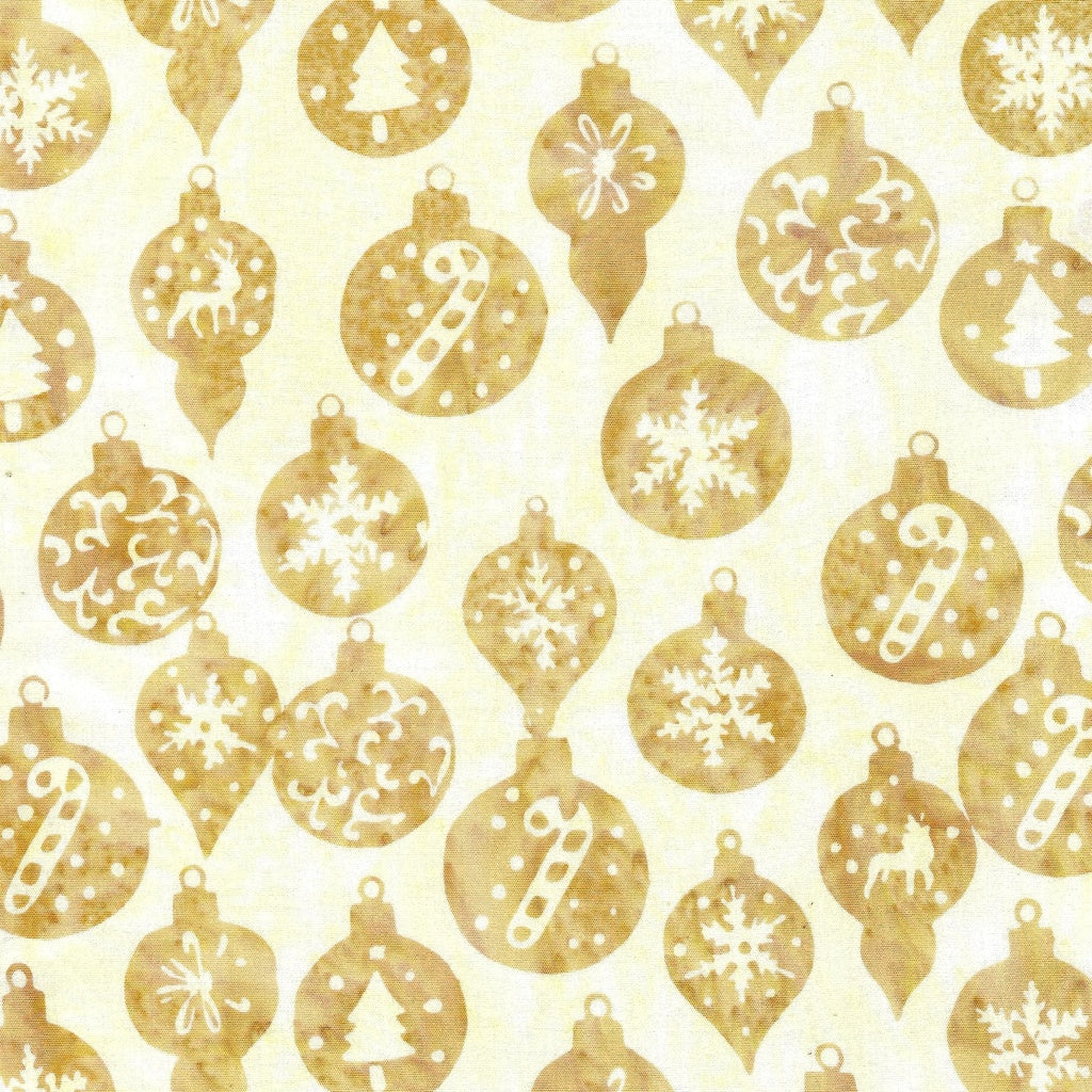 Fabric Lumin Neutral Champagne Ornaments Merry Moments Island Batiks by the Quarter Yard 122409020