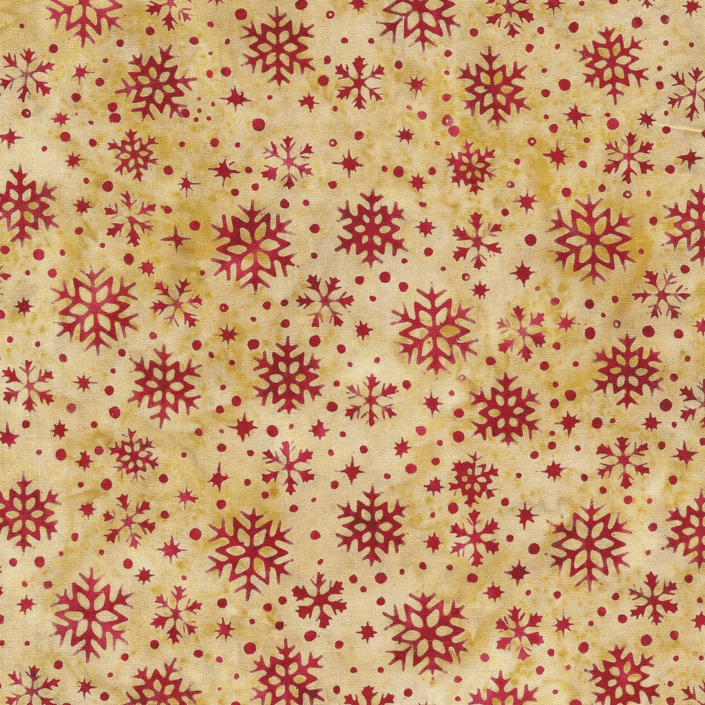 Fabric Lumin Neutral Ivory Snowflakes Merry Moments Island Batiks by the Quarter Yard 122401025
