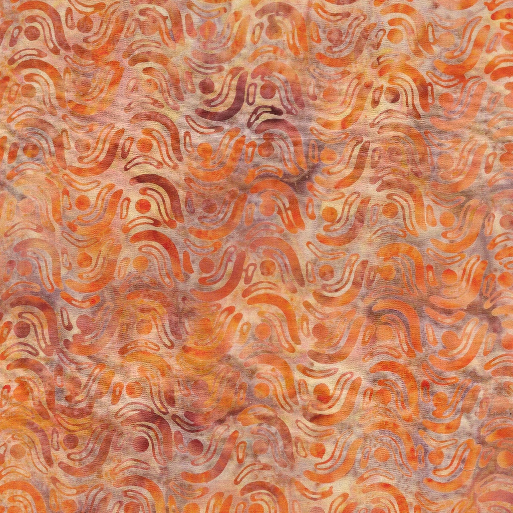 Fabric Lumin Orange Dijon Jabber Curves Jabberwocky Island Batiks by the Quarter Yard 822405261