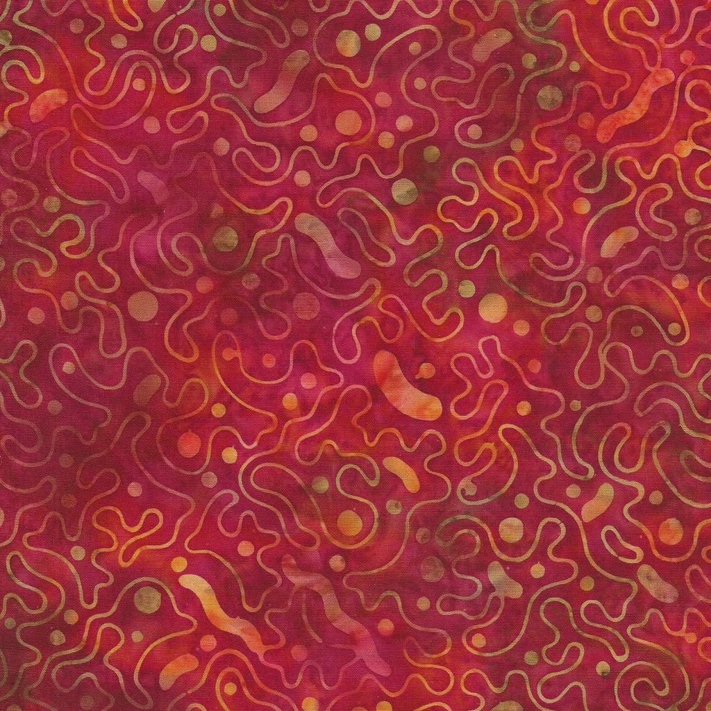 Fabric Lumin Pink Pomegranate Jabber Blob Jabberwocky Island Batiks by the Quarter Yard 822401190