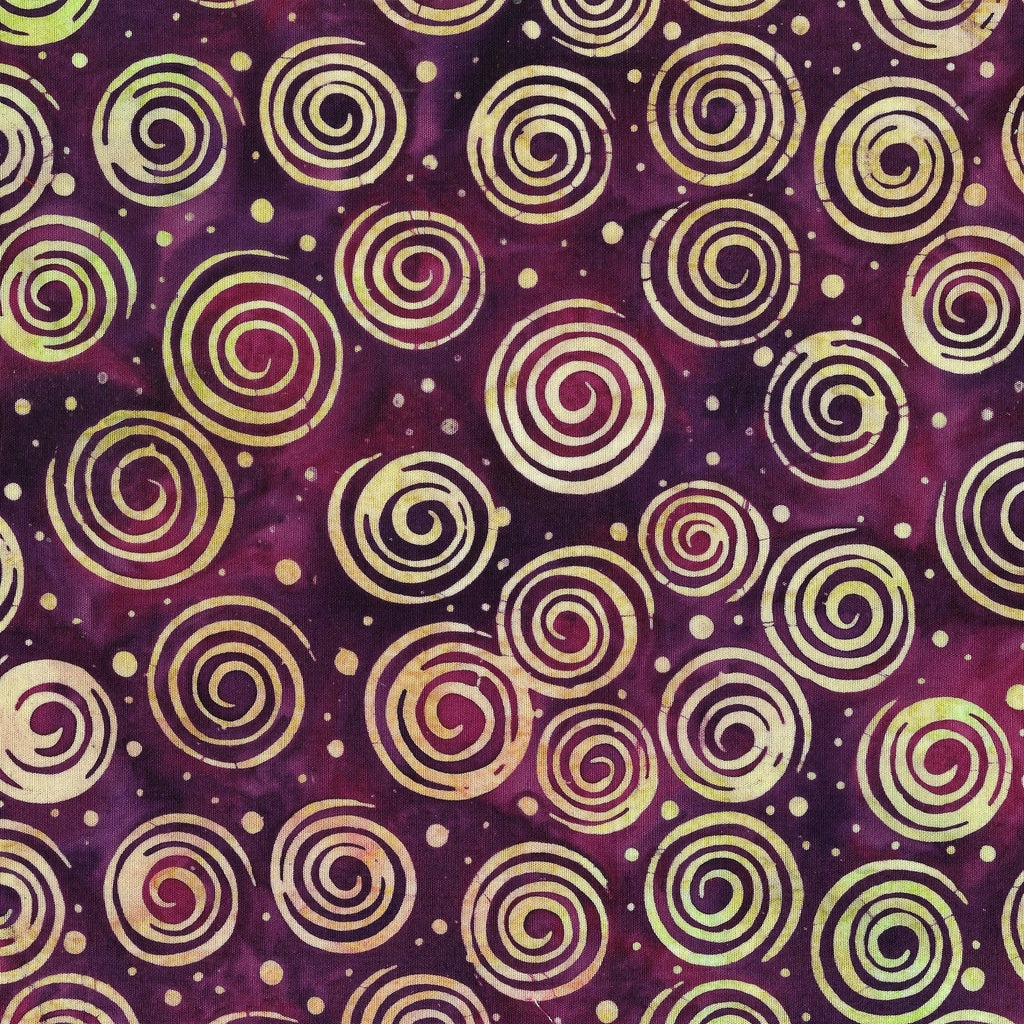 Fabric Lumin Pink Sangria Spiral Dots Spooktacular Island Batiks by the Quarter Yard 122464195